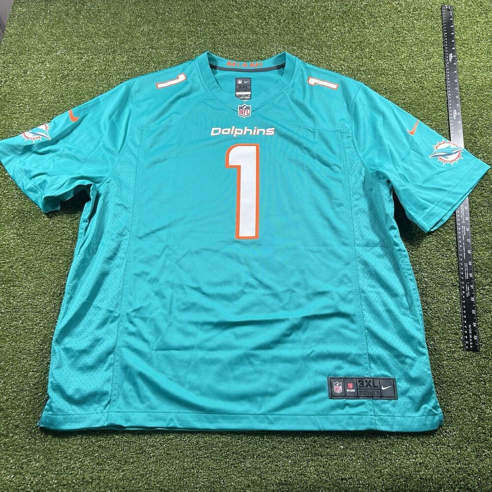 Nike Tua Tagovailoa #1 Miami Dolphins NFL On Field Jersey Men's 3XL Aqua NWOT